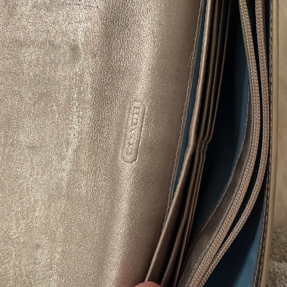 Coach Gold Metallic Wristlet - Large Size - Picture 5 of 5